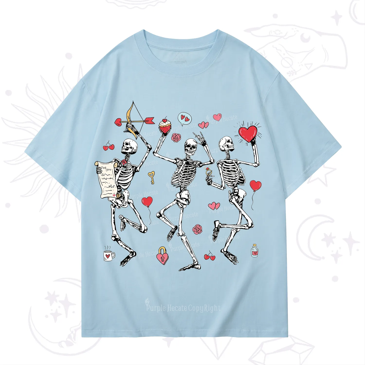 Purplehecate Skeleton Dancing Valentine T-Shirt