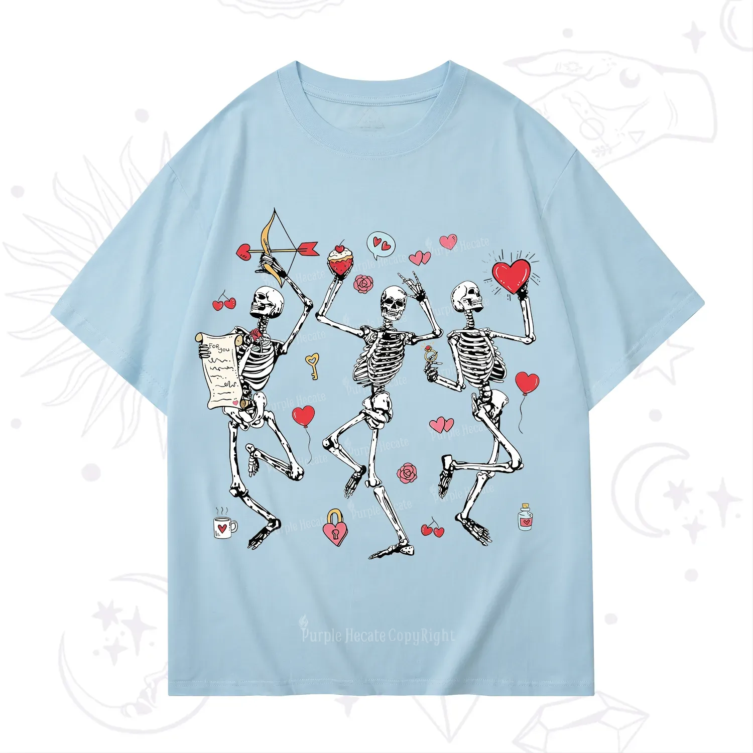 Purplehecate Skeleton Dancing Valentine T-Shirt