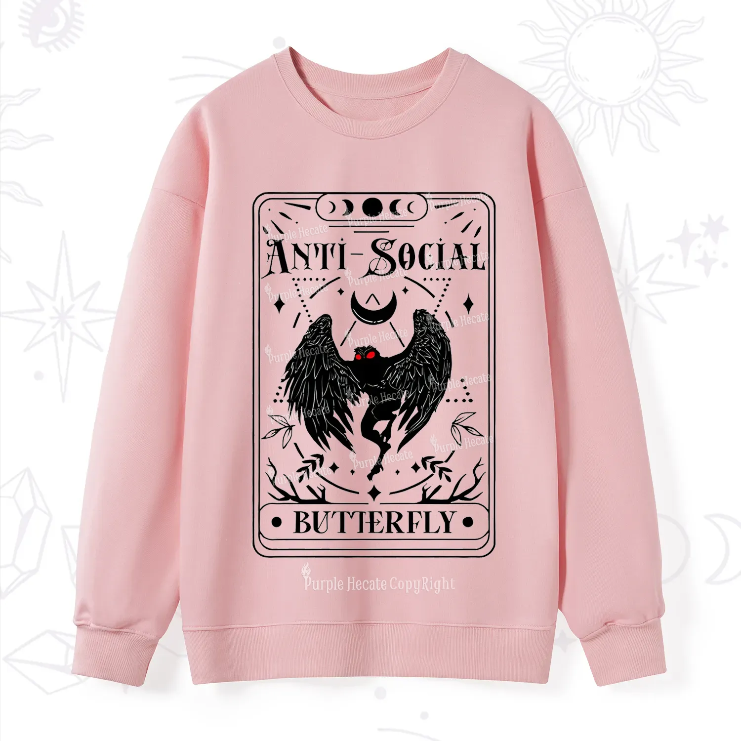 Purplehecate The Antisocial Butterfly Oracle Card Sweatshirt