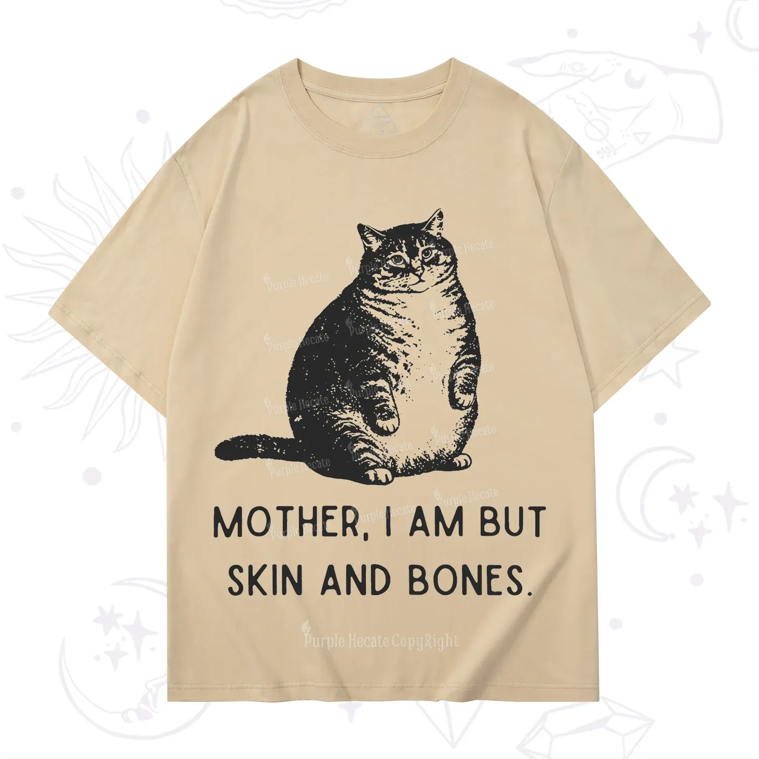 Purplehecate Cat Mother I Am But Skin And Bones T-Shirt