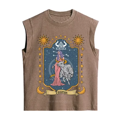 Purplehecate Taurus Zodiac Vintage Washed Tank