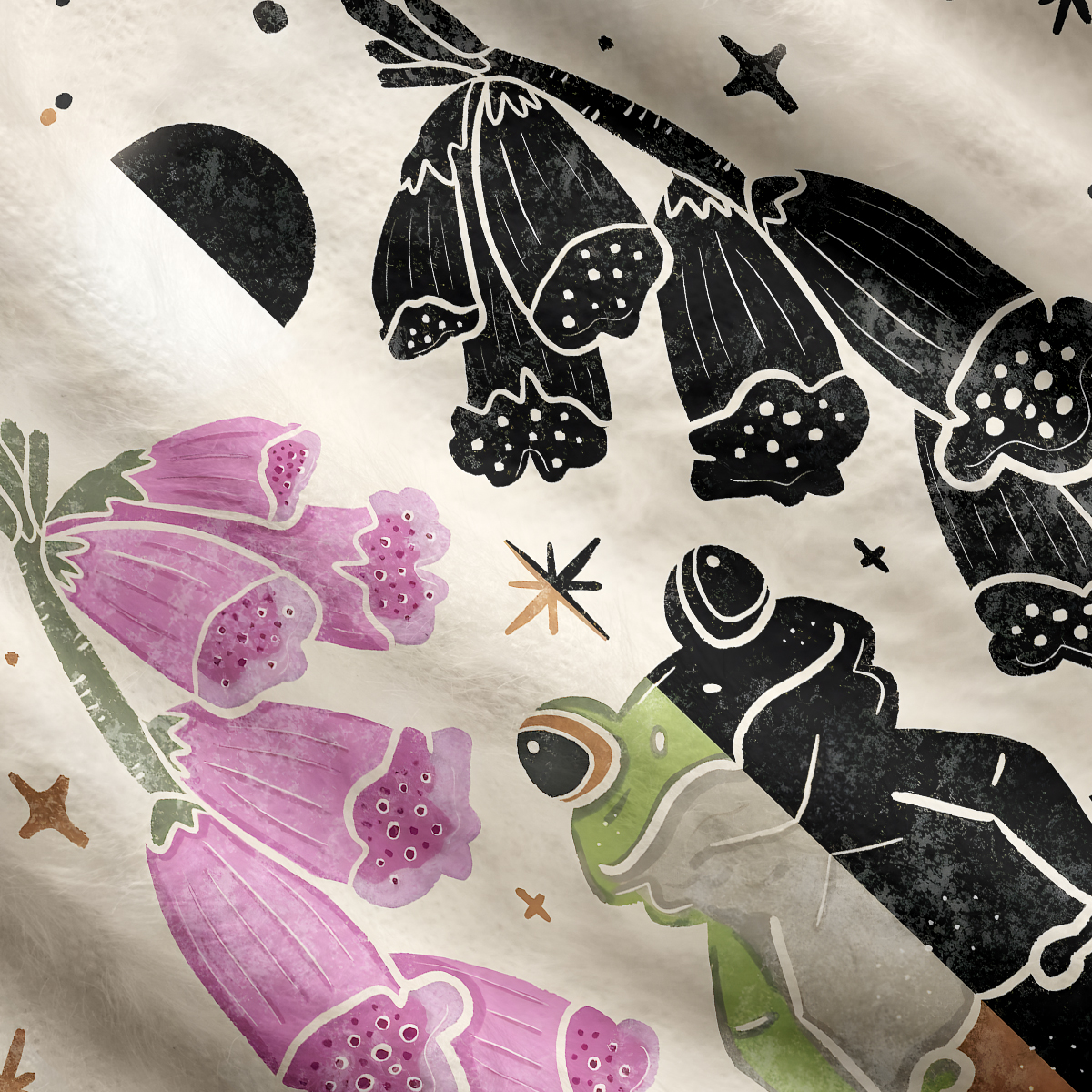 Purplehecate Dual-Tone Frog Garden Cardigan Sweaters
