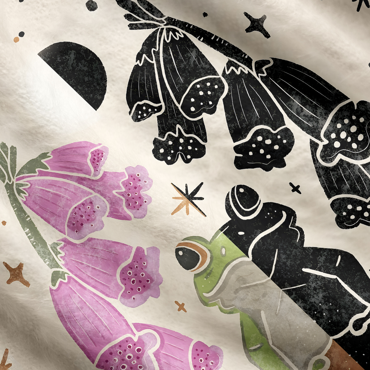 Purplehecate Dual-Tone Frog Garden Cardigan Sweaters