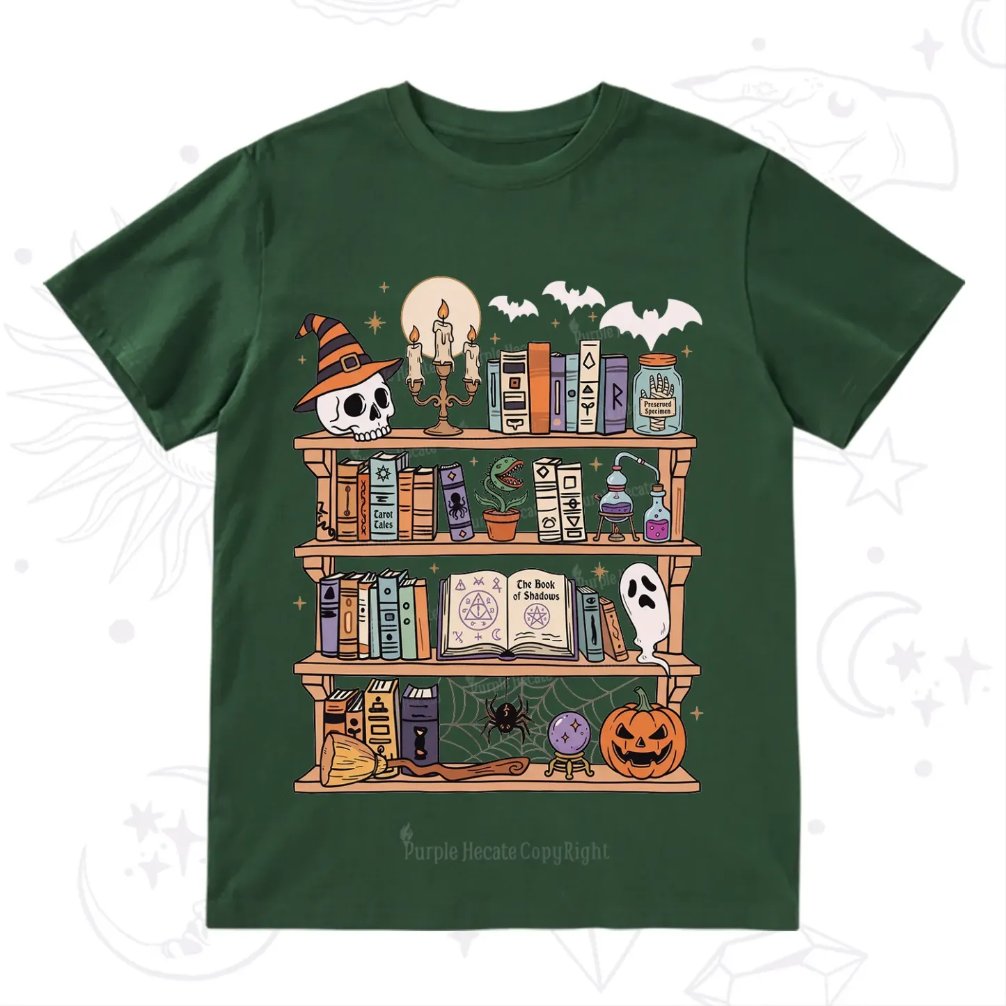 Purplehecate Halloween Library T-Shirt