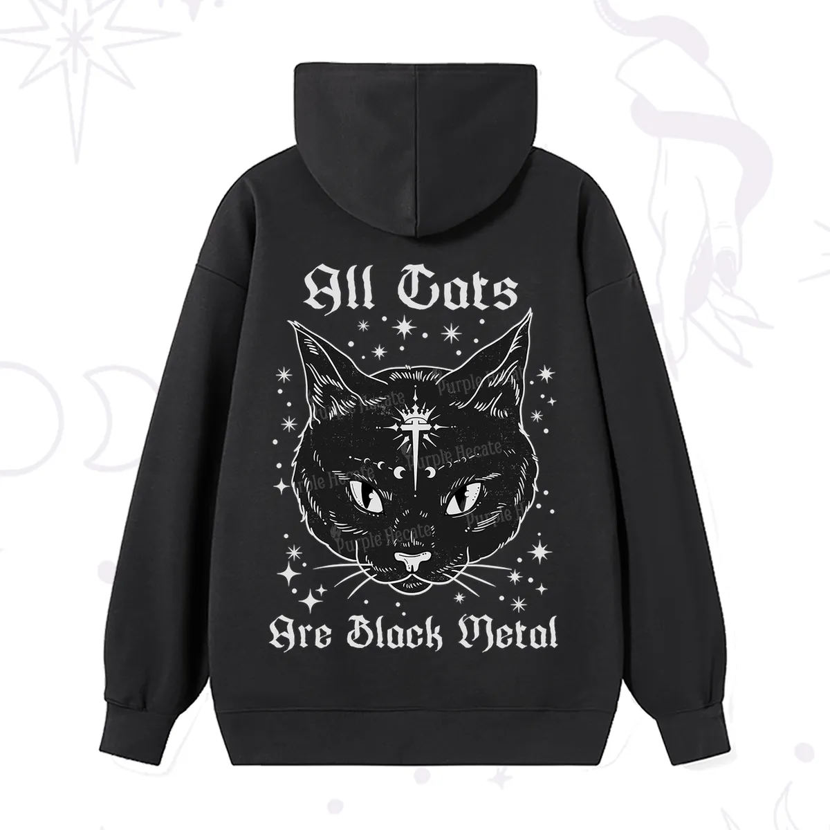 Purplehecate All Cats Are Black Metal Hoodie