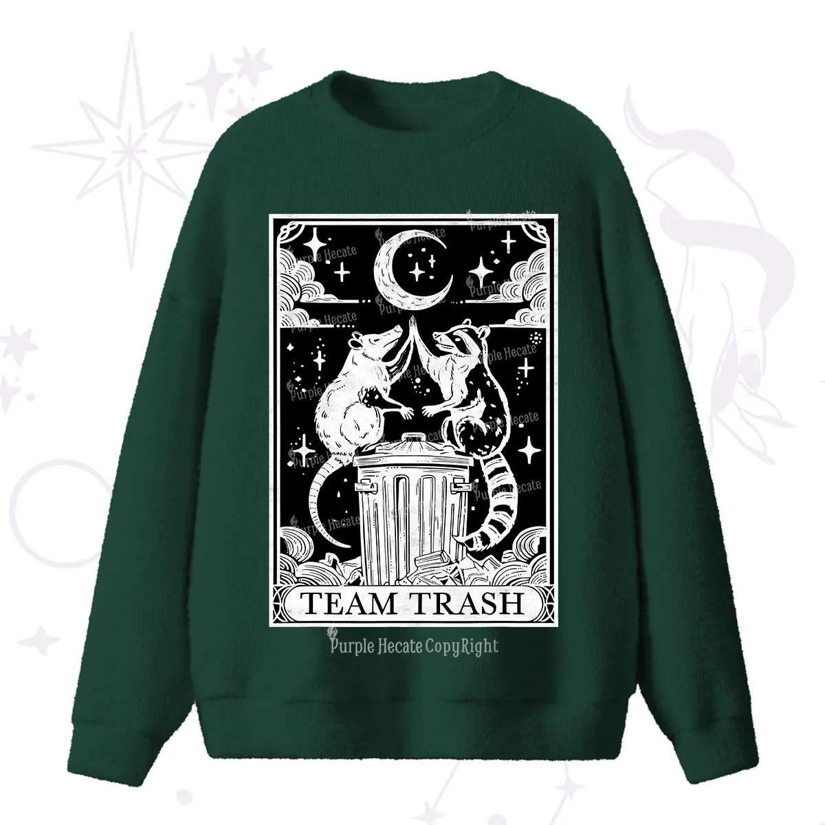 Purplehecate The Team Trash Tarot Fuzzy Ugly Sweater