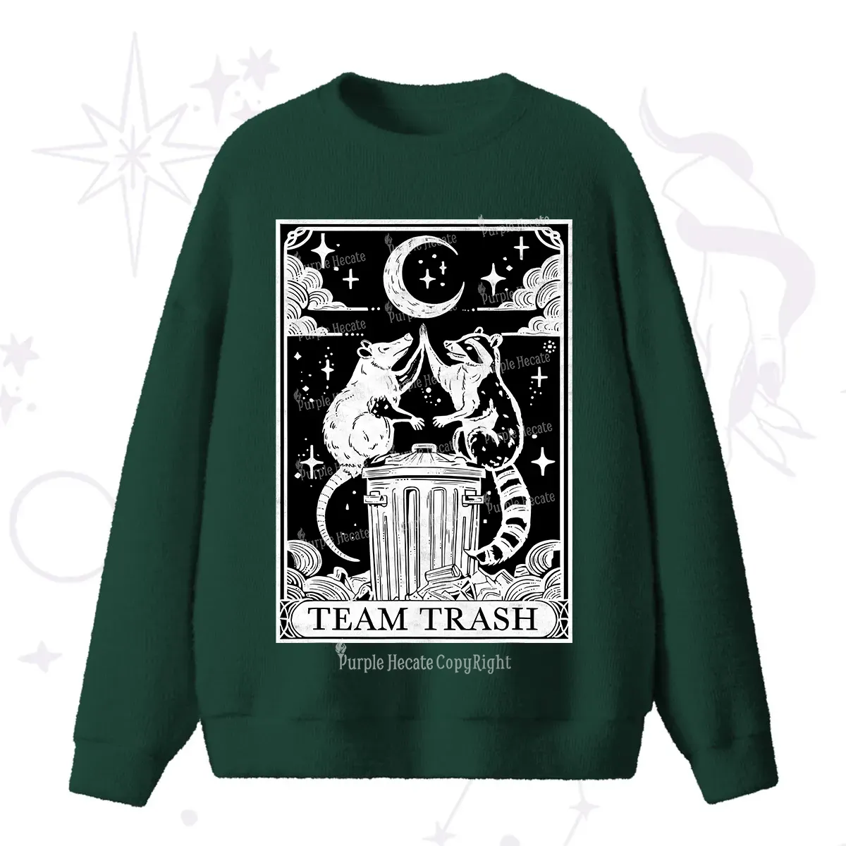 Purplehecate The Team Trash Tarot Fuzzy Ugly Sweater