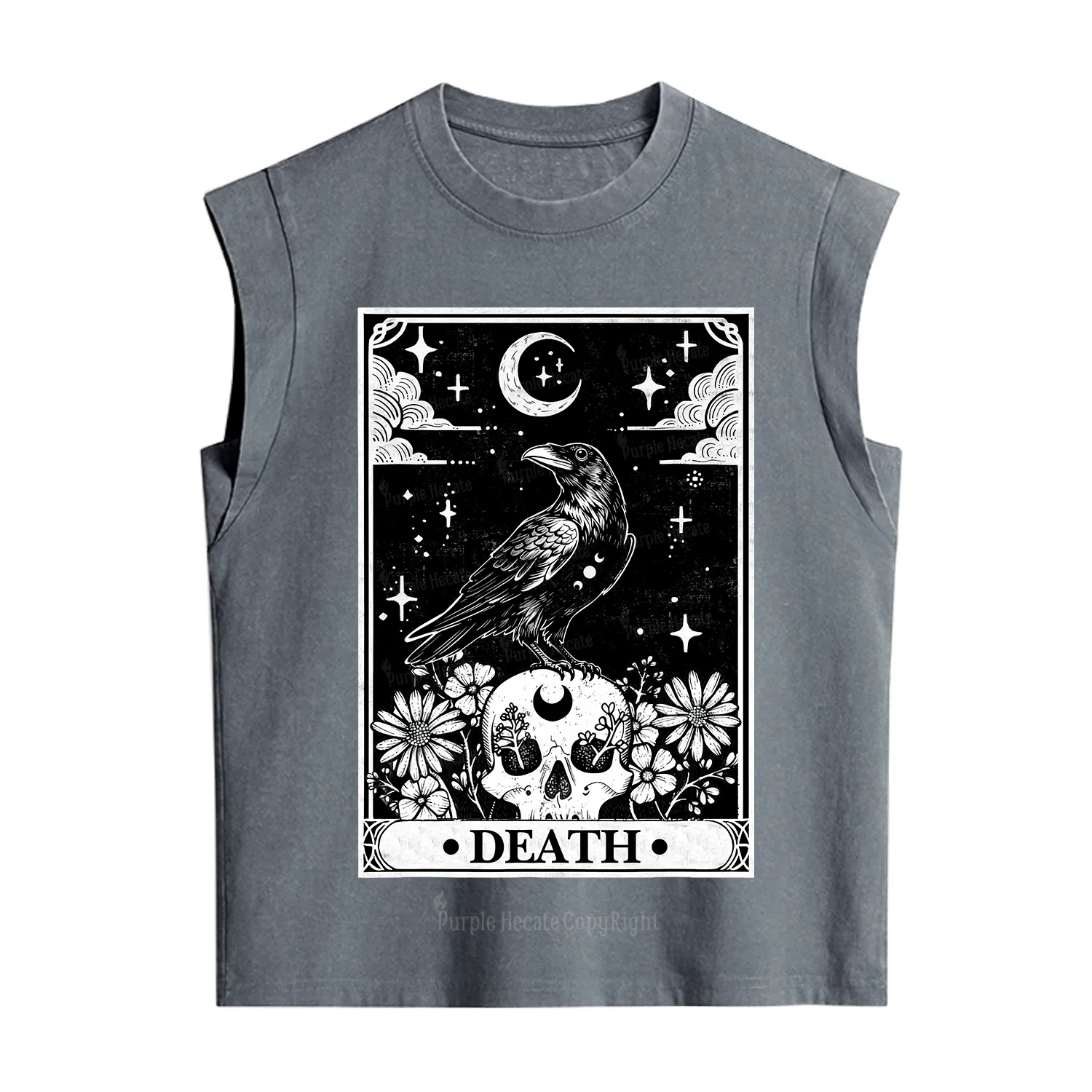 Purplehecate The Crow Death Tarot Vintage Washed Tank