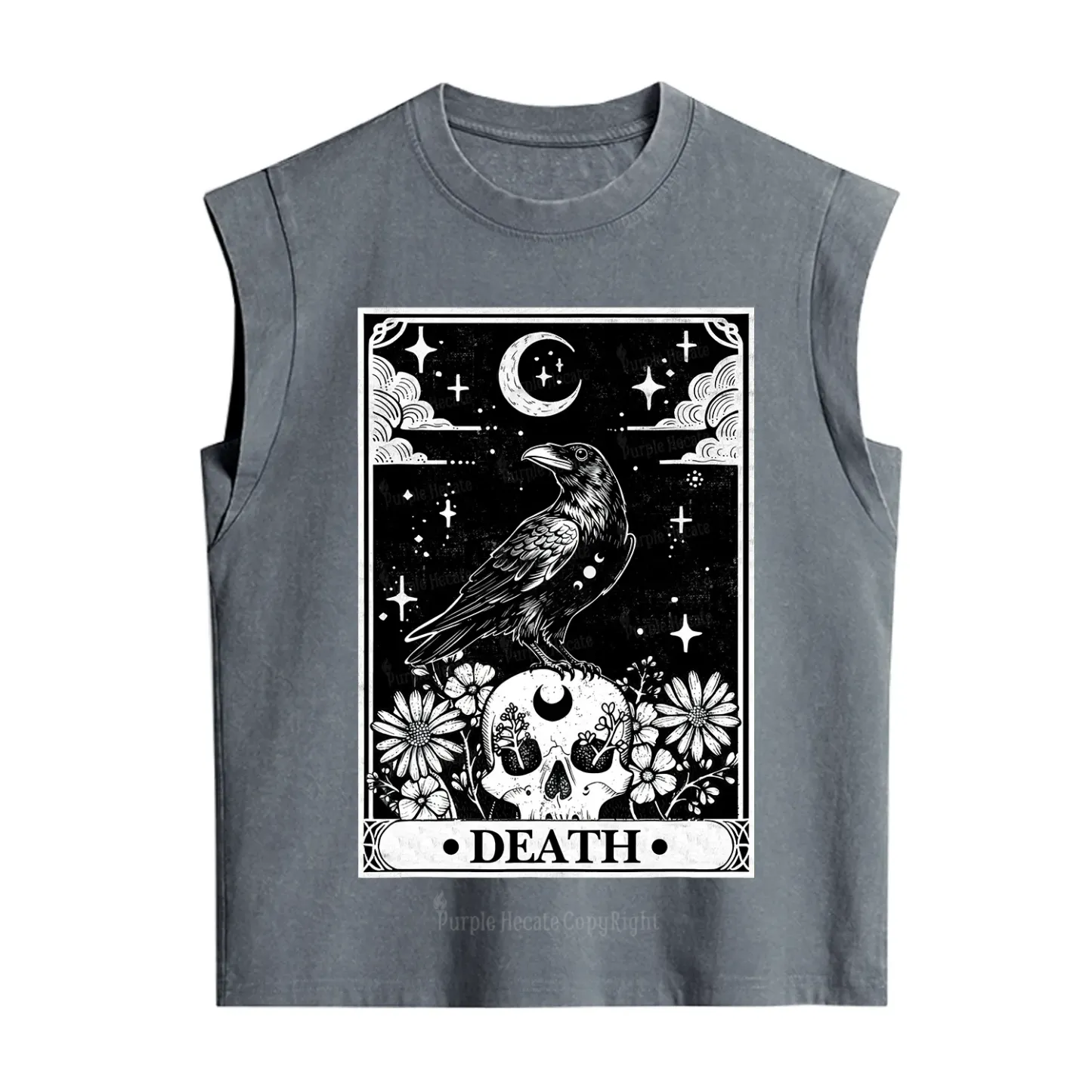Purplehecate The Crow Death Tarot Vintage Washed Tank