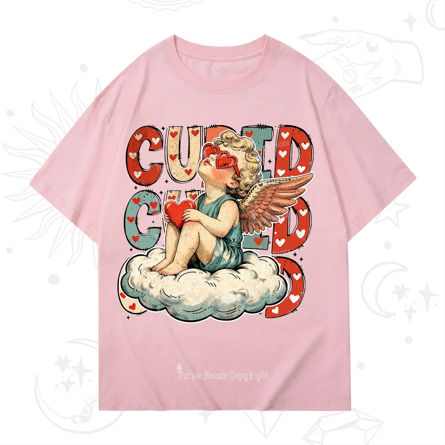 Purplehecate Retro Cupid Vibes Valentine T-Shirt