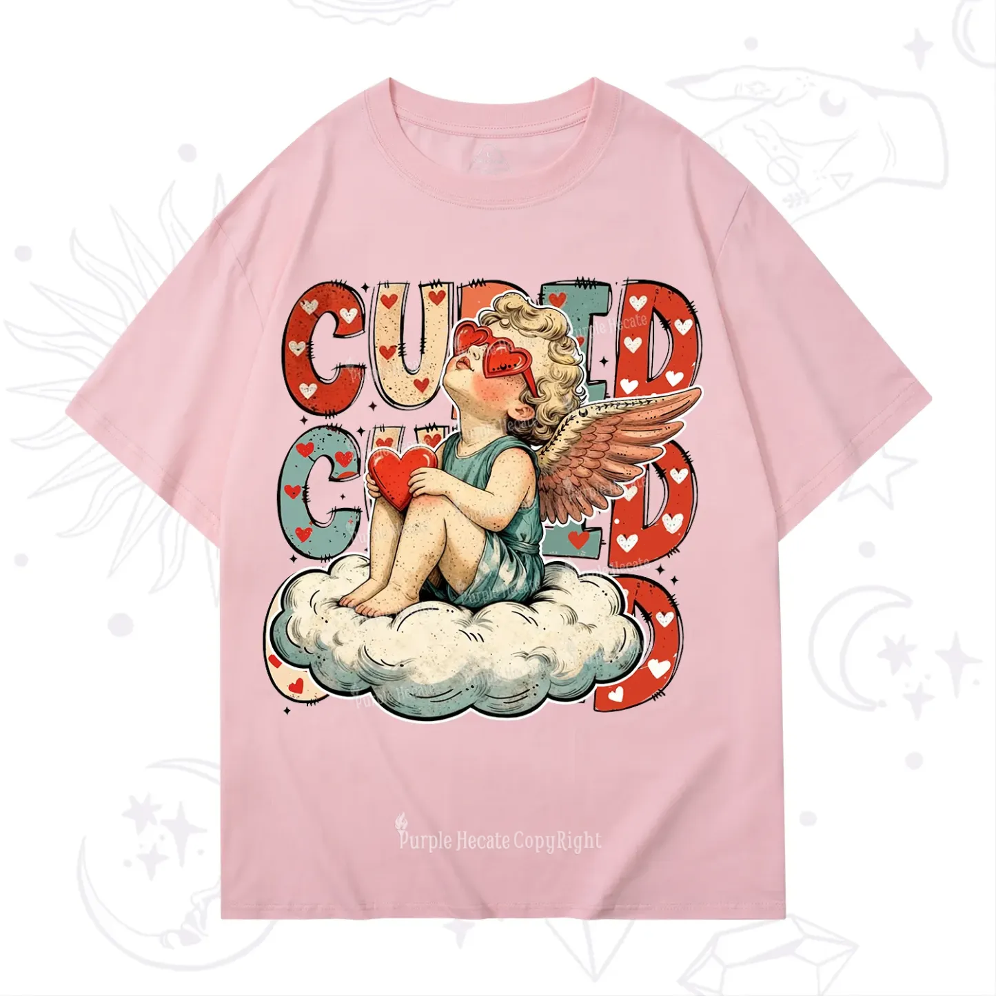 Purplehecate Retro Cupid Vibes Valentine T-Shirt