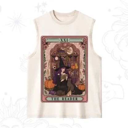 Purplehecate The Reader Tarot Bookish Witch Washed Tank