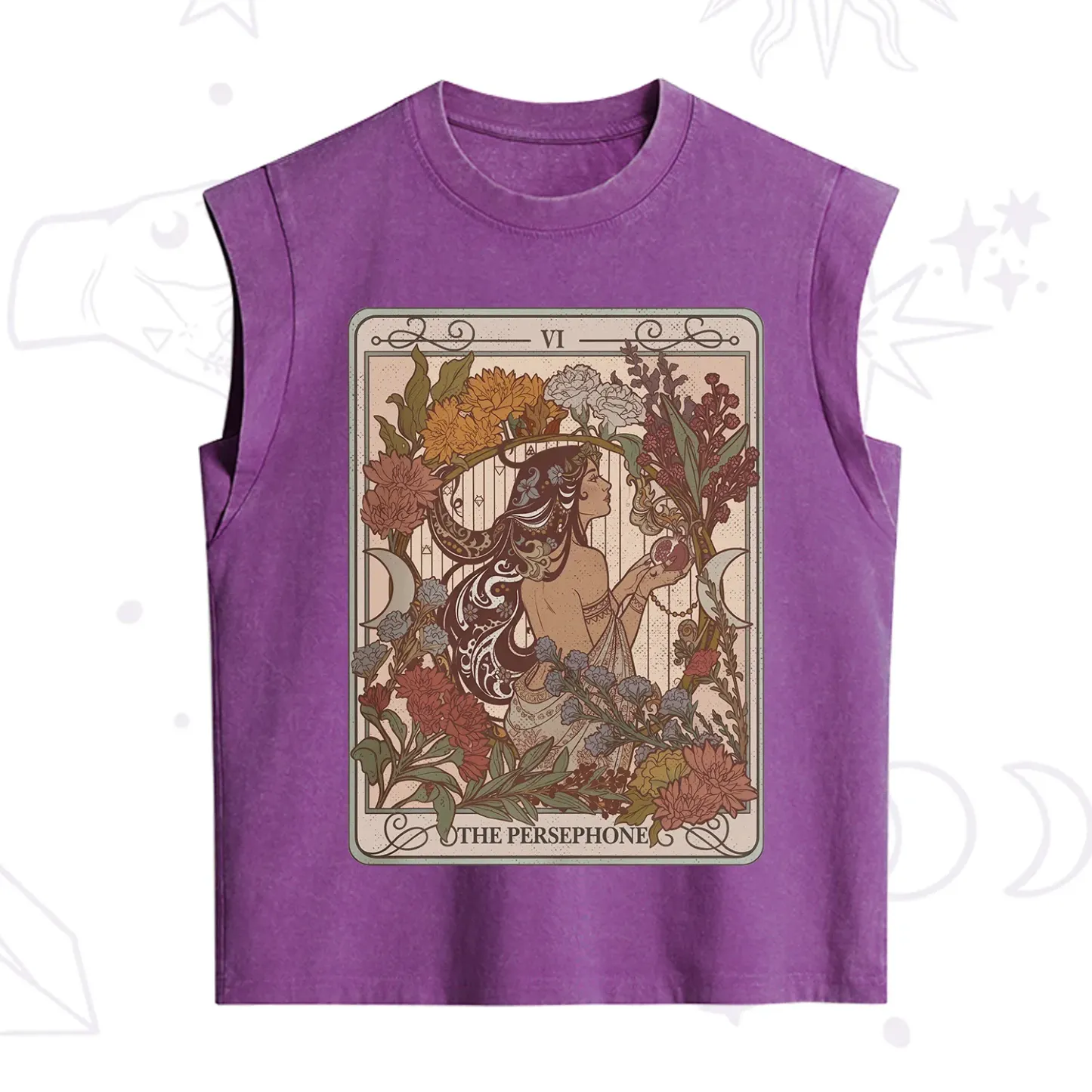 Purplehecate The Persephone Goddess Tarot Card Vintage Washed Tank