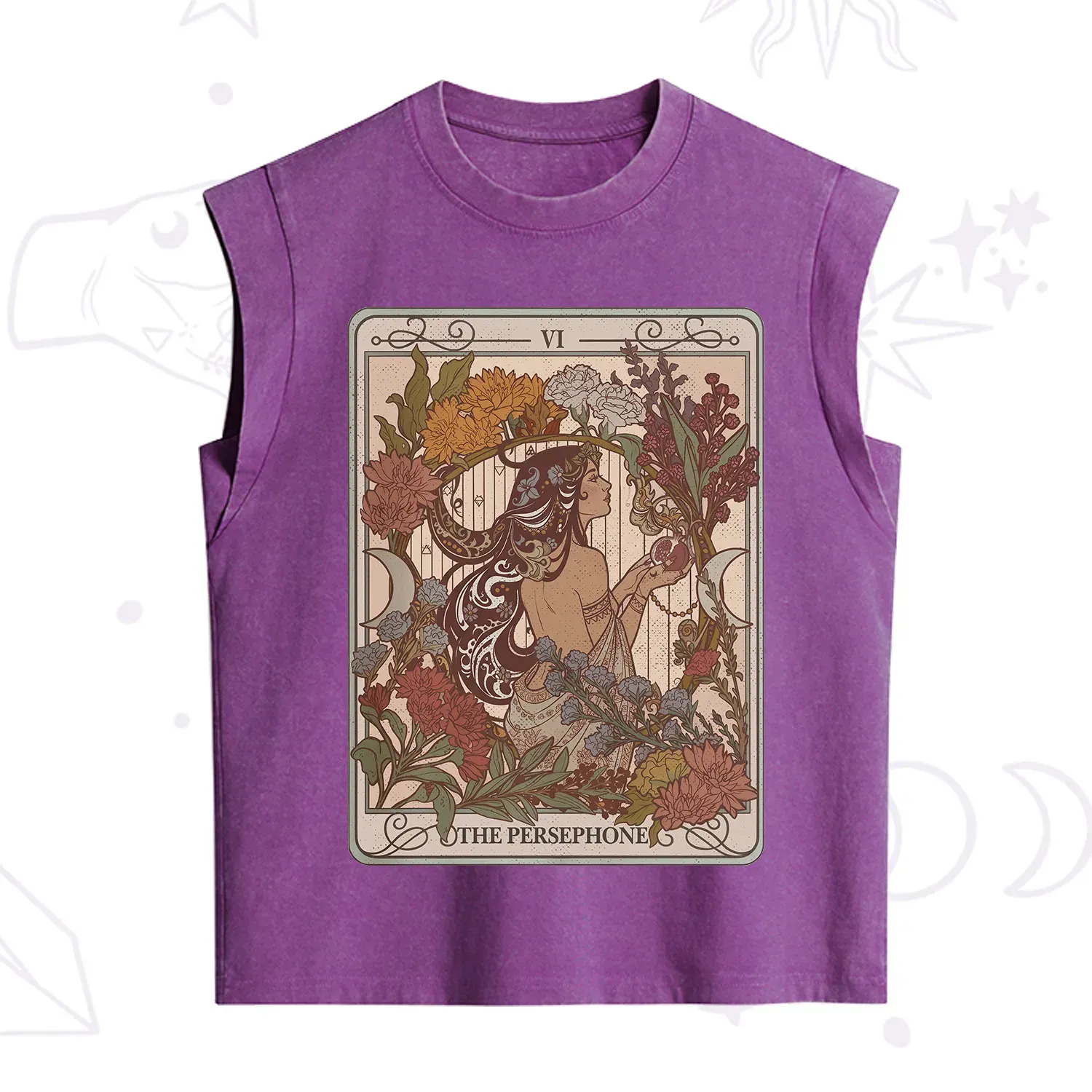 Purplehecate The Persephone Goddess Tarot Card Vintage Washed Tank