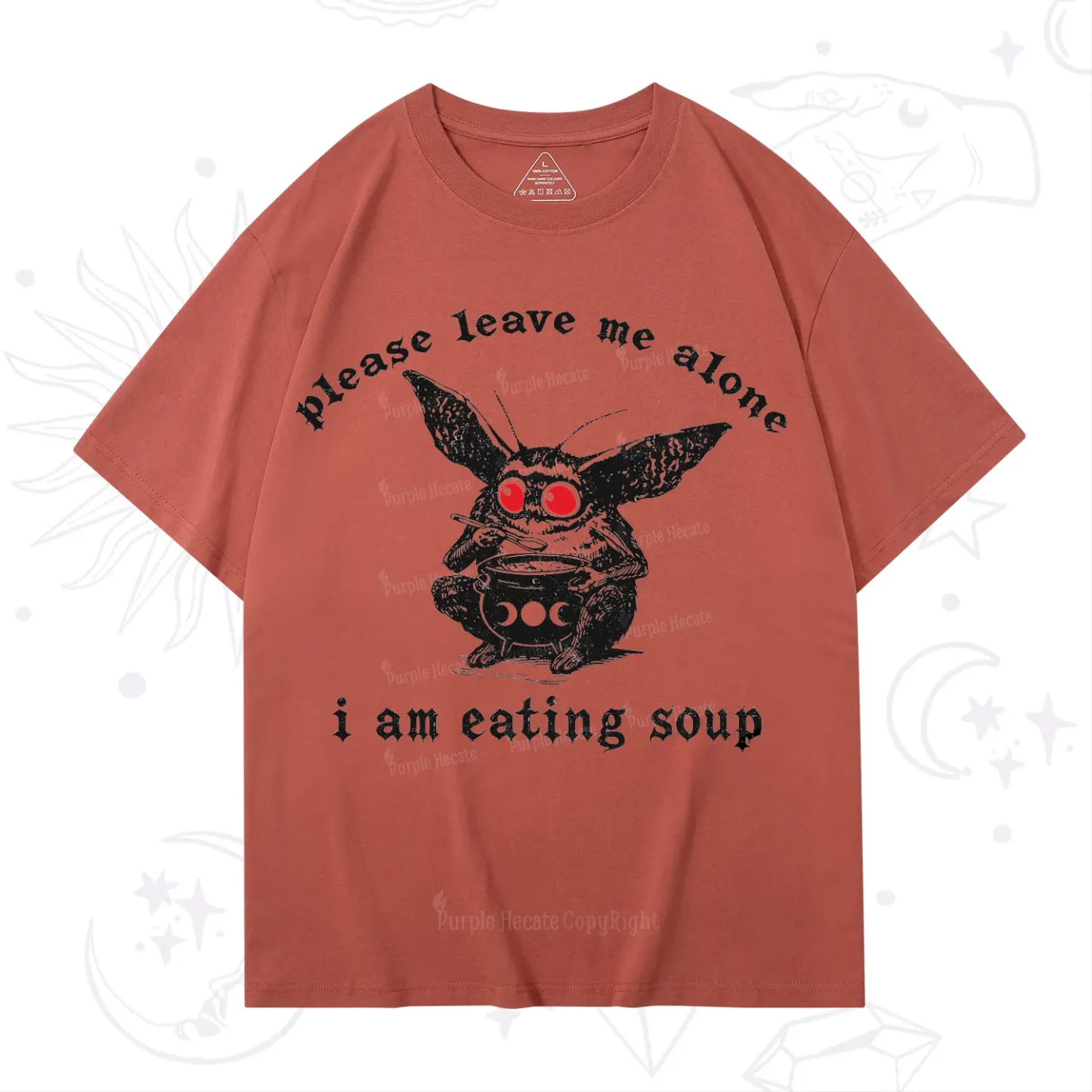 Purplehecate Mothman Eating Soup T-Shirt