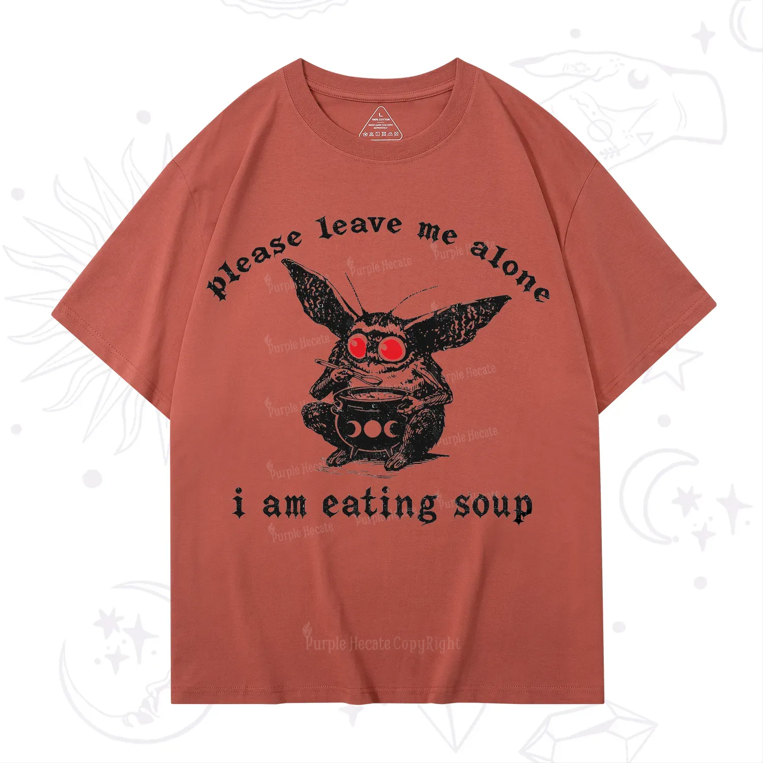 Purplehecate Mothman Eating Soup T-Shirt