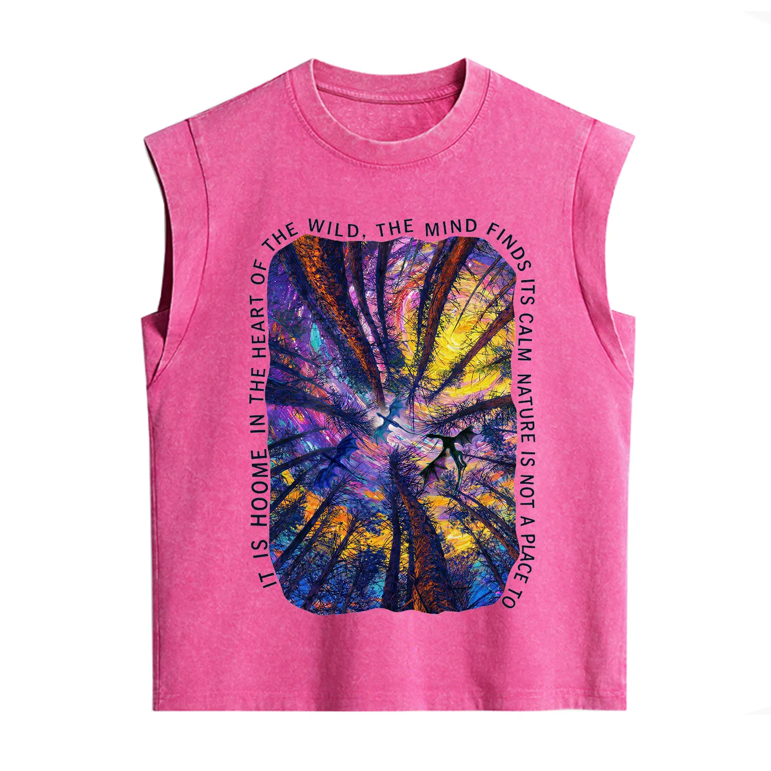 Purplehecate Forest Mindscape Night Sky Vintage Washed Tank