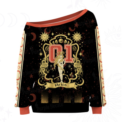 Purplehecate Gemini' Astral Mirage Zodiac Off The Shoulder Graphic Jersey