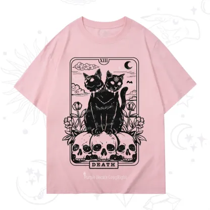 Purplehecate The Black Cat Death Tarot Card T-Shirt