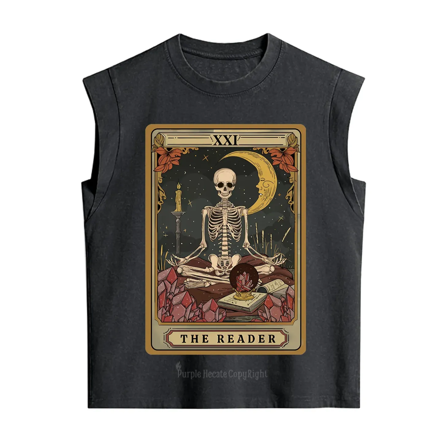 Purplehecate The Reader Tarot Vintage Washed Tank