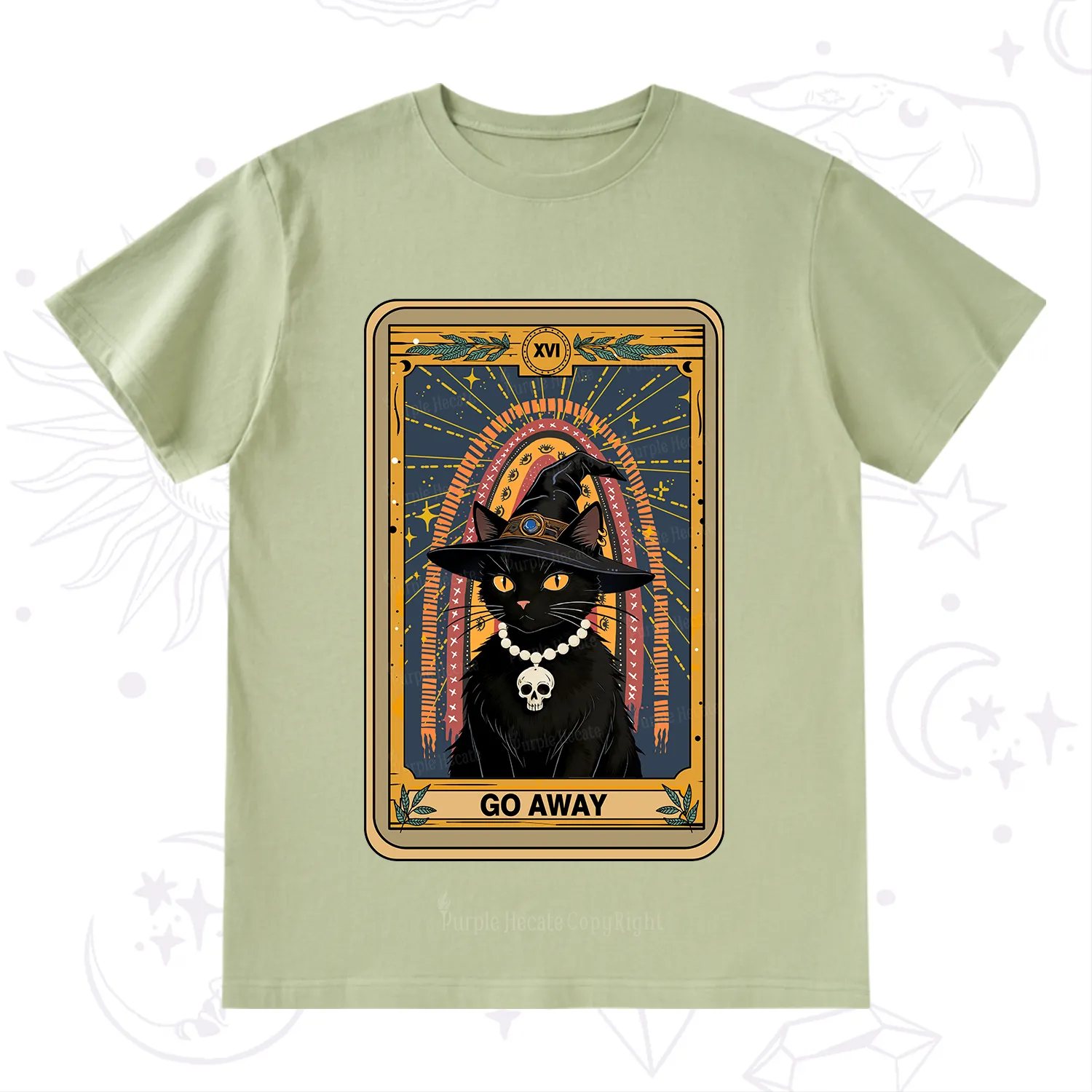 Purplehecate The Go Away Cat Tarot T-Shirt