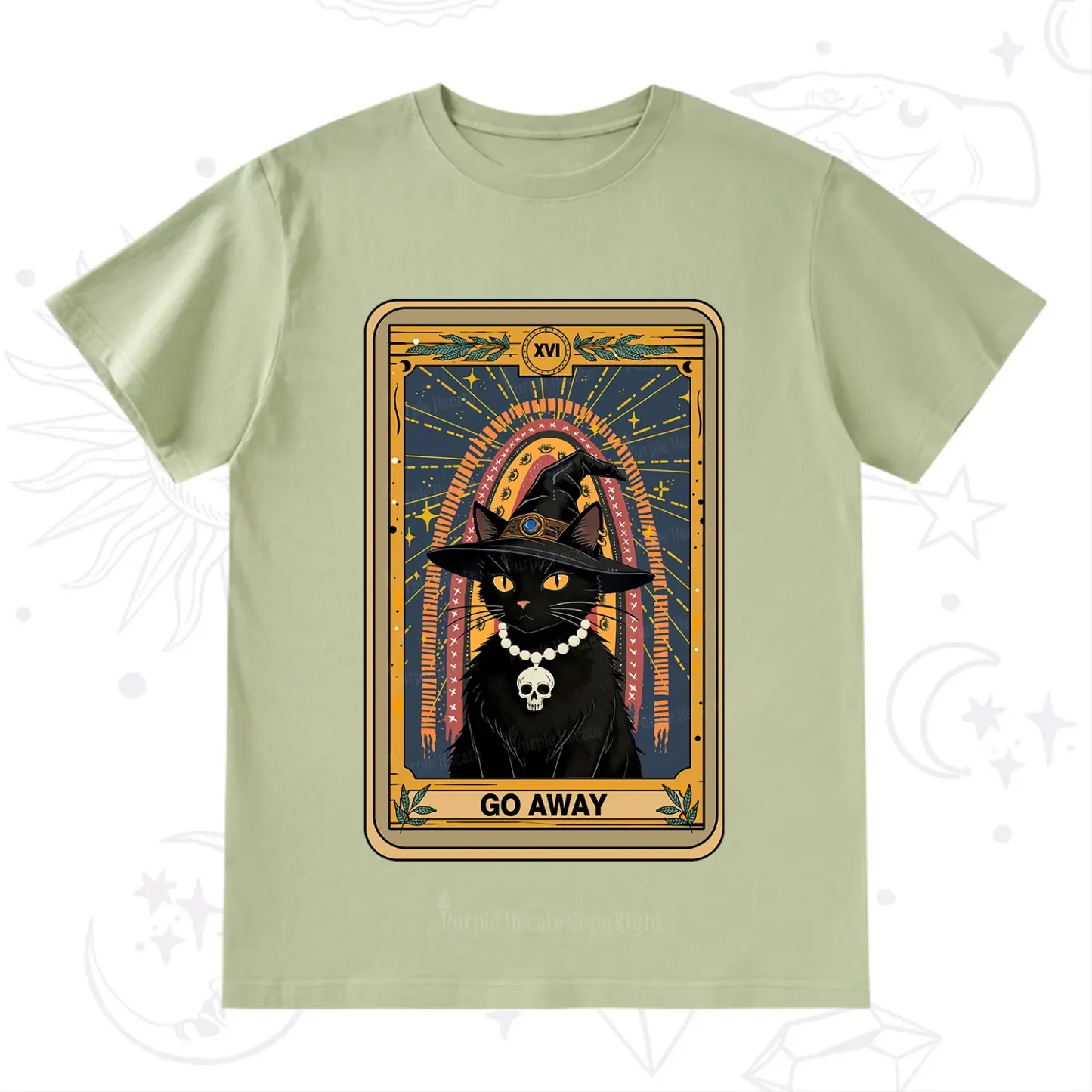 Purplehecate The Go Away Cat Tarot T-Shirt