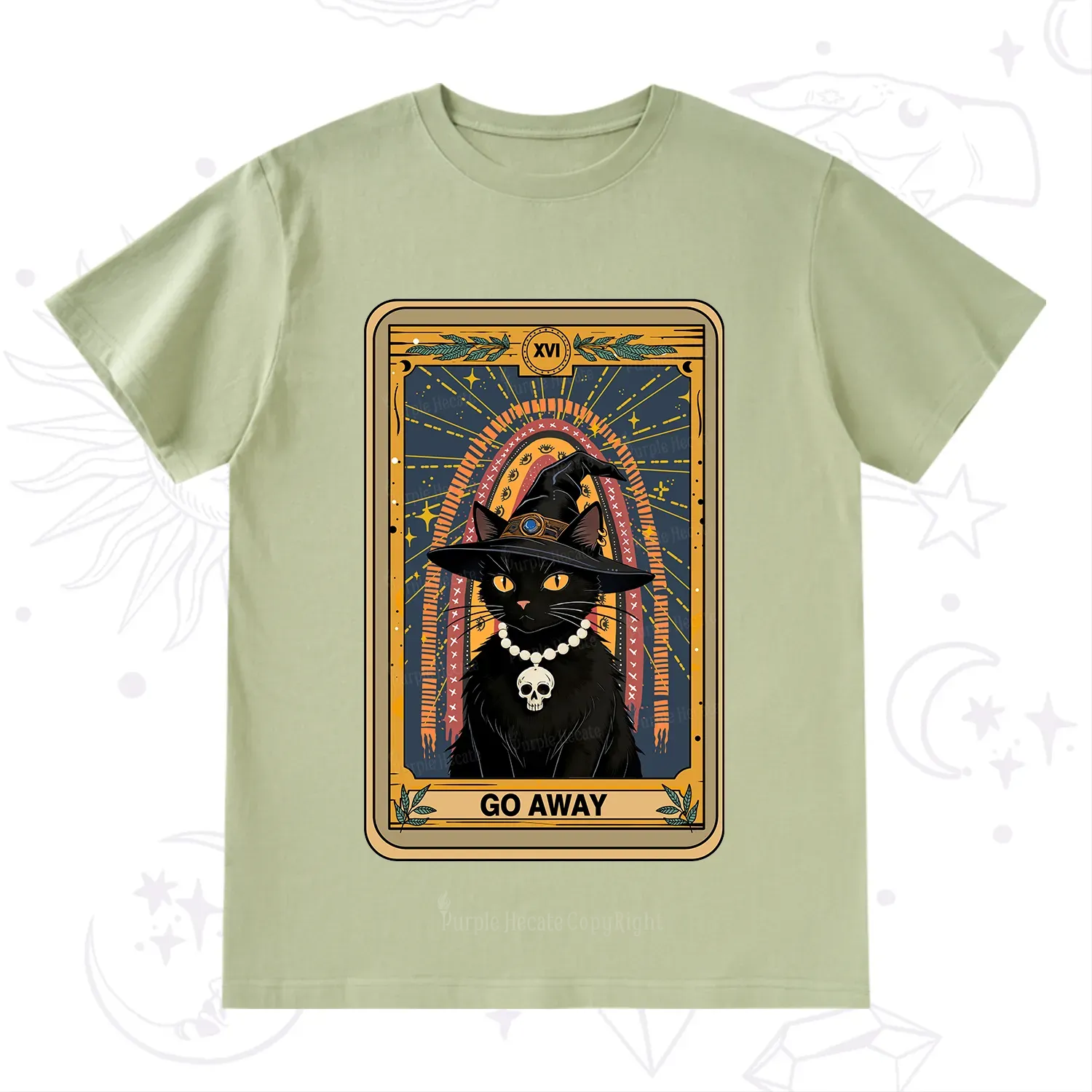 Purplehecate The Go Away Cat Tarot T-Shirt