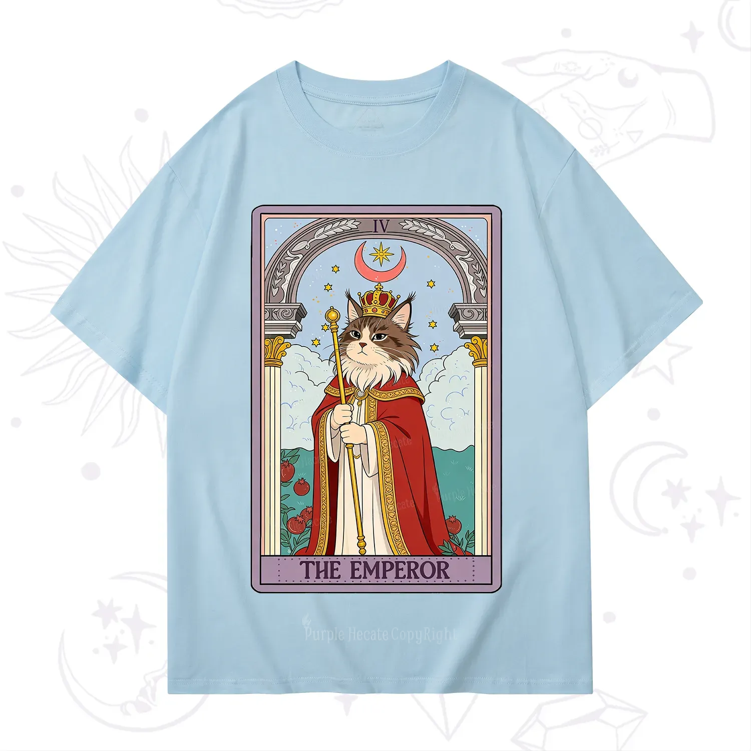 Purplehecate The Emperor Cat Tarot T-Shirt