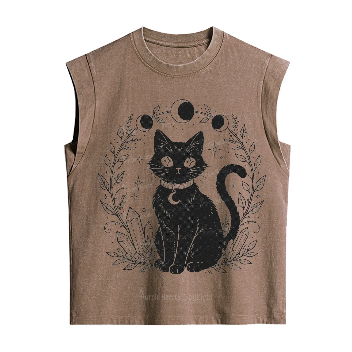 Purplehecate Mystical Cat Vintage Washed Tank