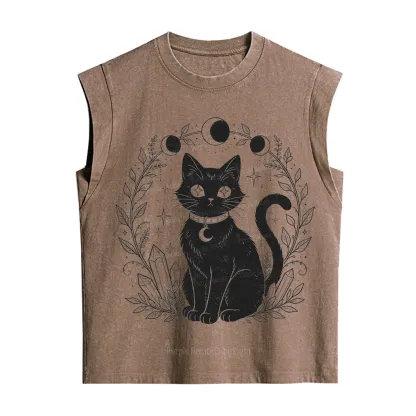 Purplehecate Mystical Cat Vintage Washed Tank