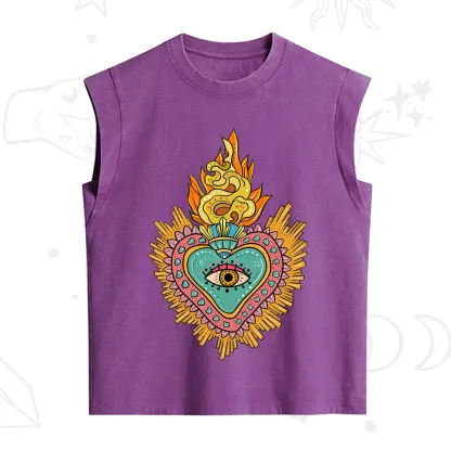 Purplehecate Rainbow Sacred Heart Vintage Washed Tank