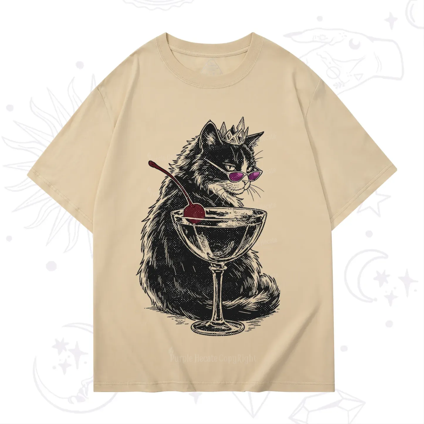 Purplehecate Martini Queen Cat T-Shirt