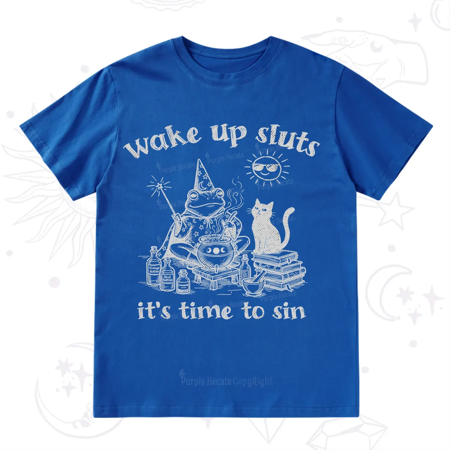 Purplehecate Wake Up Sluts It's Time to Sin Witch Frog T-Shirt