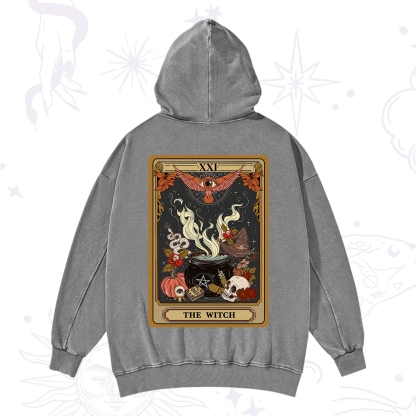 Purplehecate The Witch Magical Tarot Washed Hoodie