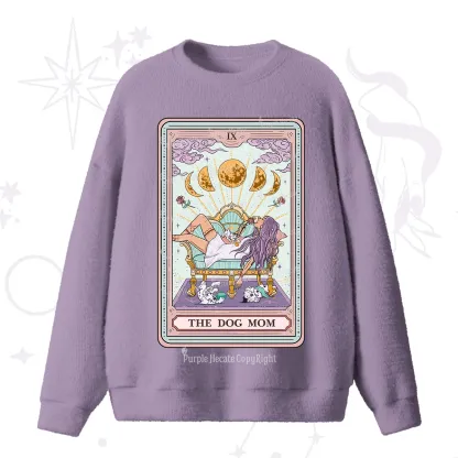 Purplehecate The Dog Mom Tarot Fuzzy Ugly Sweater