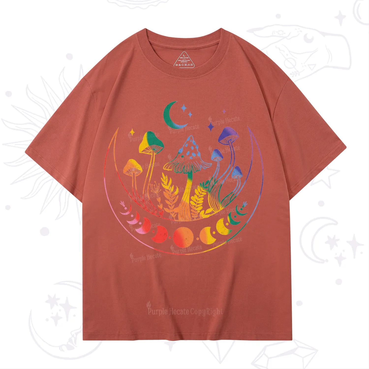 Purplehecate Pride Mushroom Rainbow T-Shirt