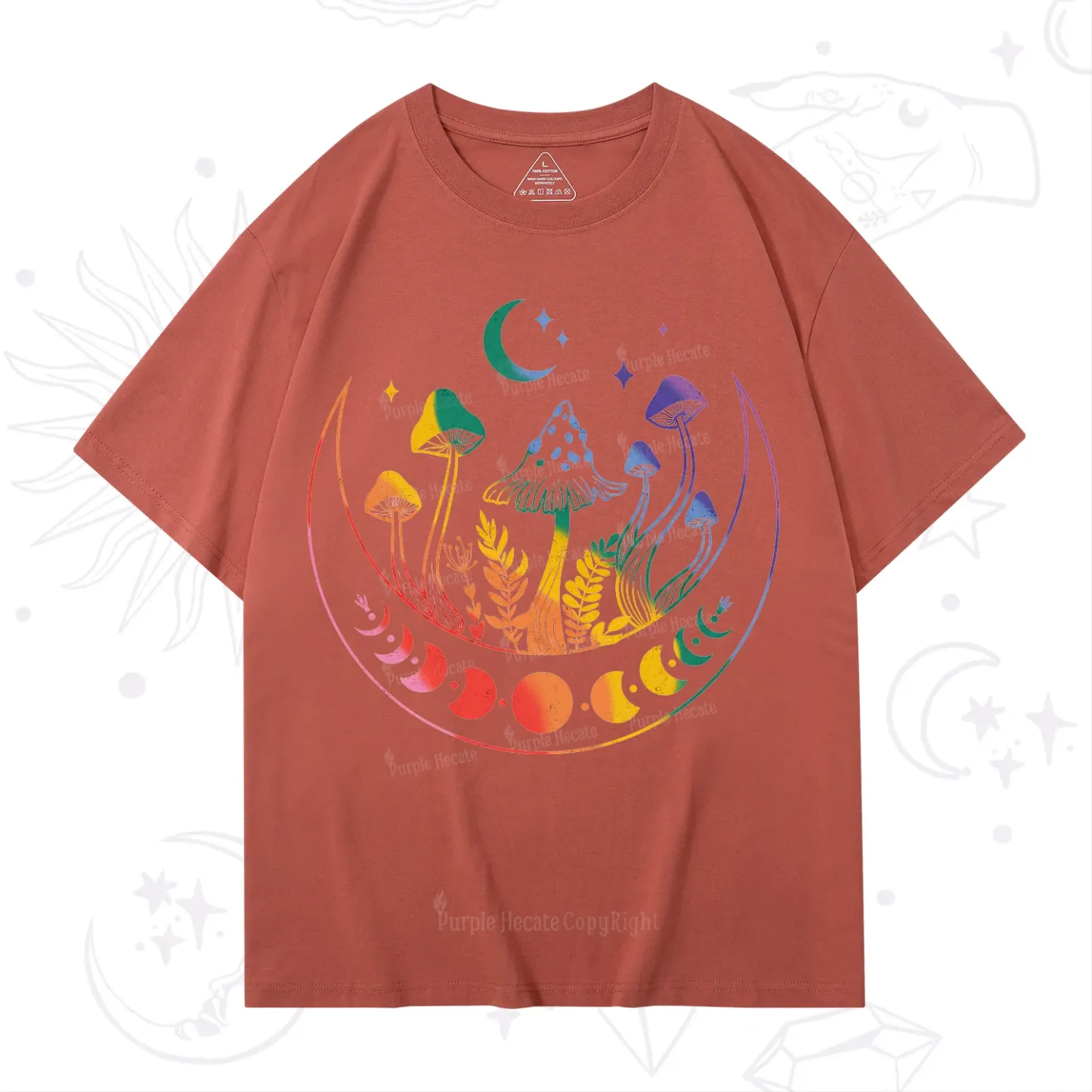 Purplehecate Pride Mushroom Rainbow T-Shirt