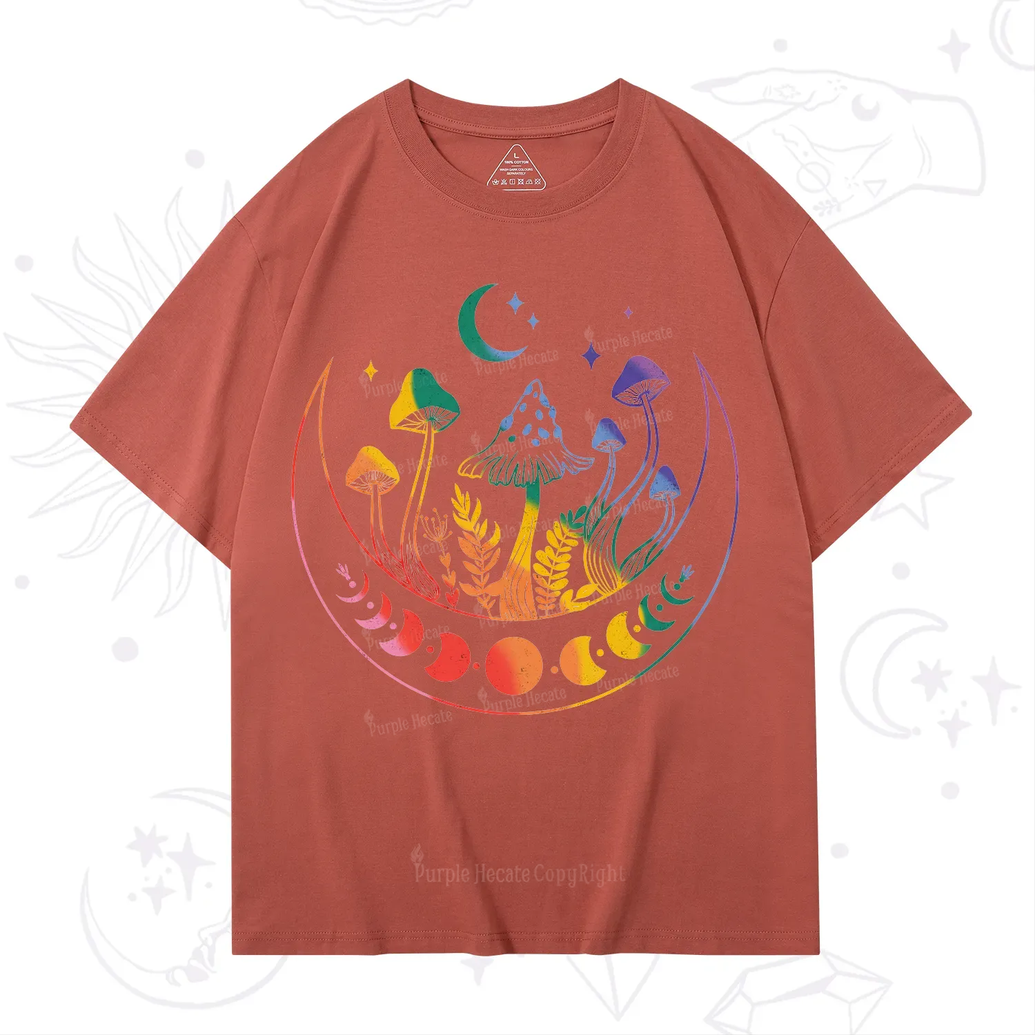 Purplehecate Pride Mushroom Rainbow T-Shirt