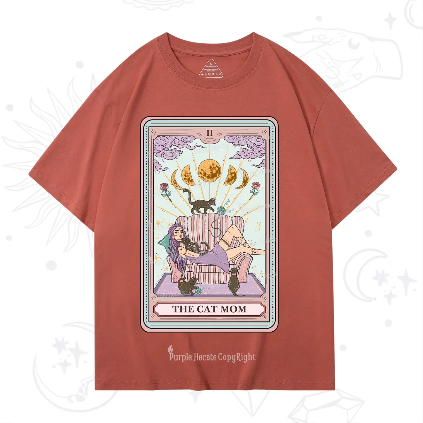 Purplehecate The Cat Mom Tarot T-Shirt