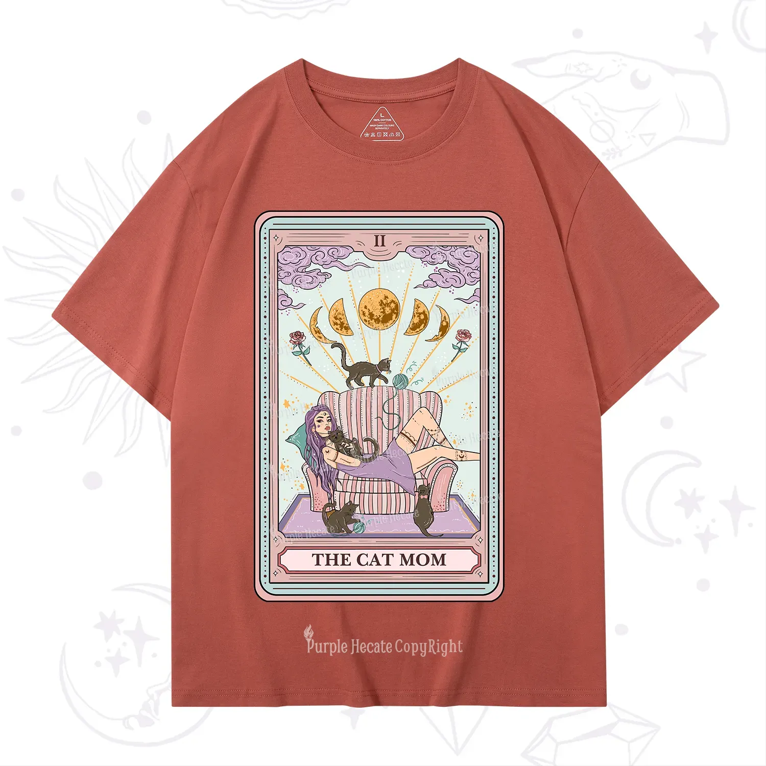 Purplehecate The Cat Mom Tarot T-Shirt