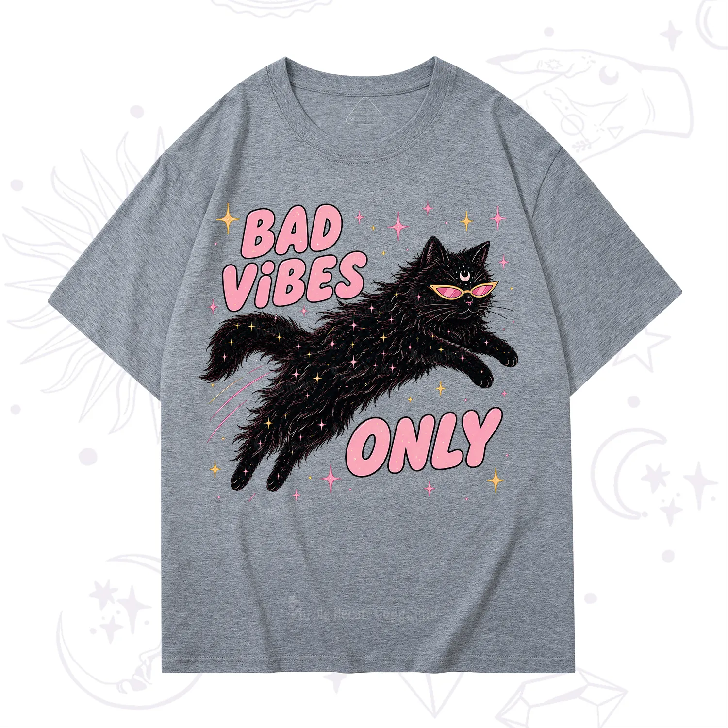 Purplehecate Black Cat Vibes Only T-Shirt