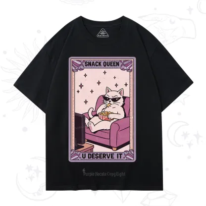 Purplehecate The Snack Queen Cat Tarot T-Shirt