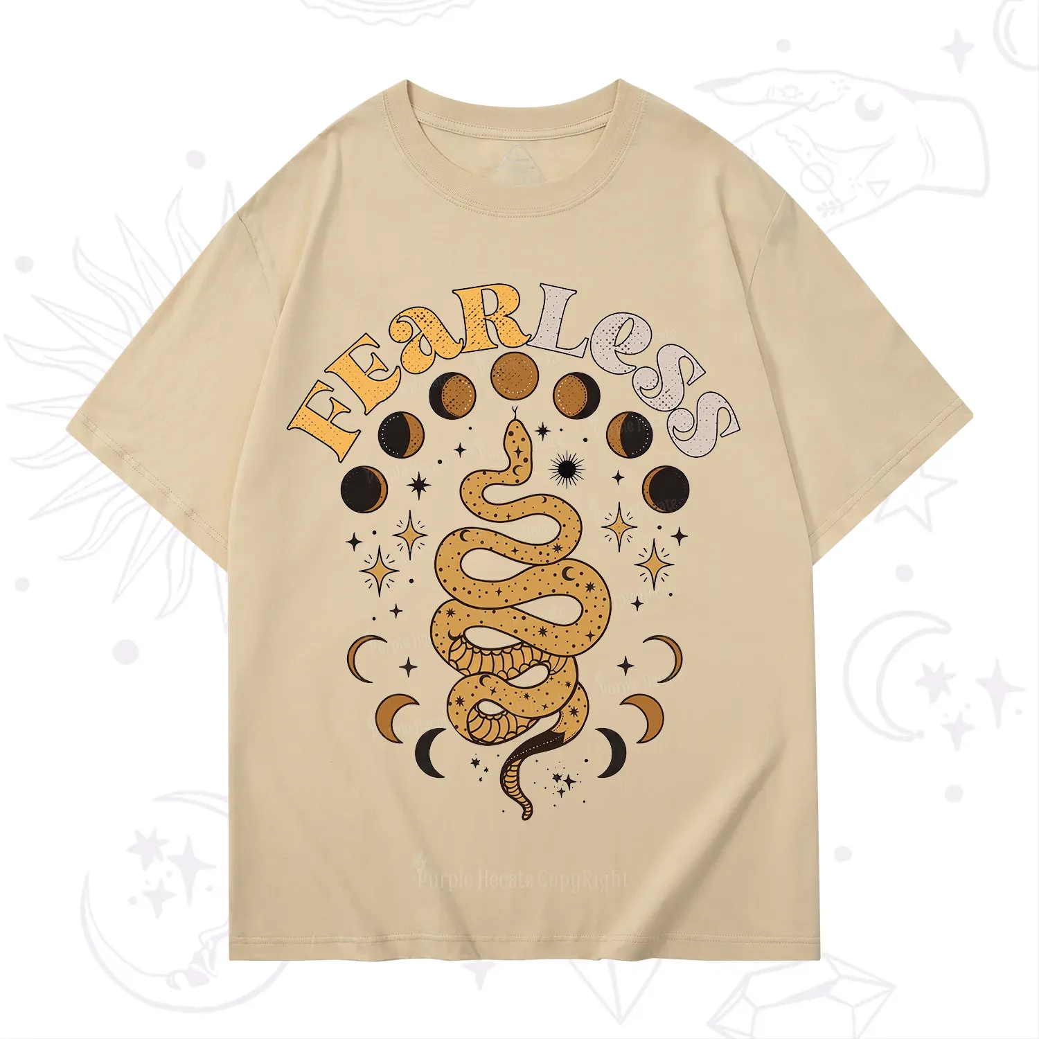 Purplehecate Fearless Serpent of the Moon Phases T-Shirt
