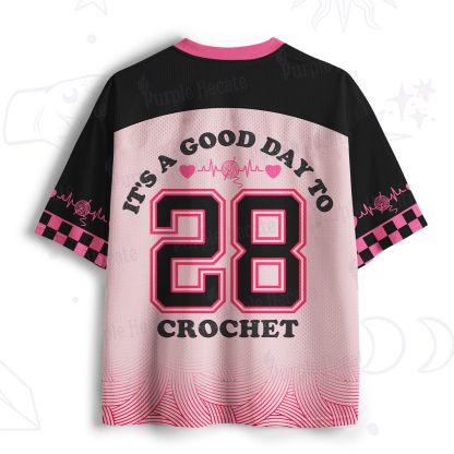 Purplehecate It's A Good Day To Crochet Mesh Jersey