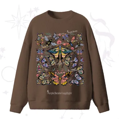 Purplehecate Mystical Butterfly & Moth Fuzzy Ugly Sweater