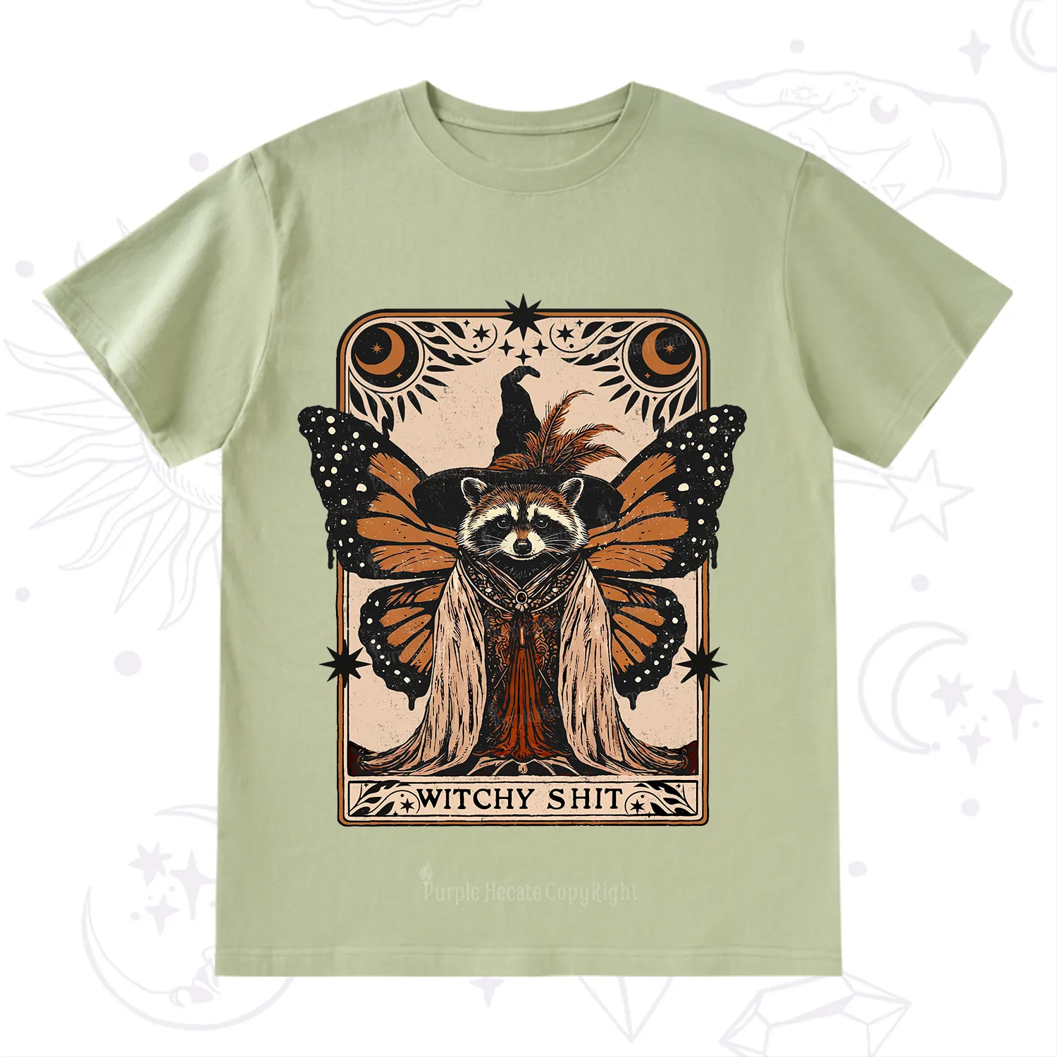 Purplehecate Witchy Shit Raccoon T-Shirt