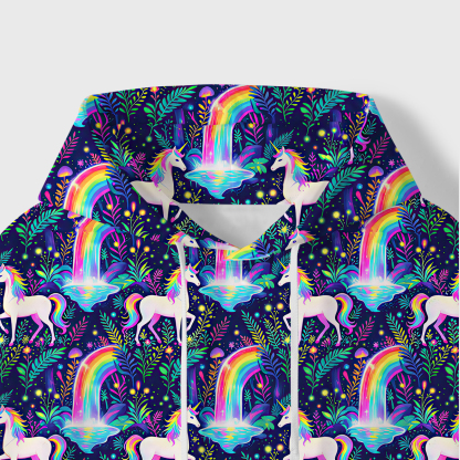 Purplehecate Rainbow Forest Unicorn Magic All-Over Print Hoodie