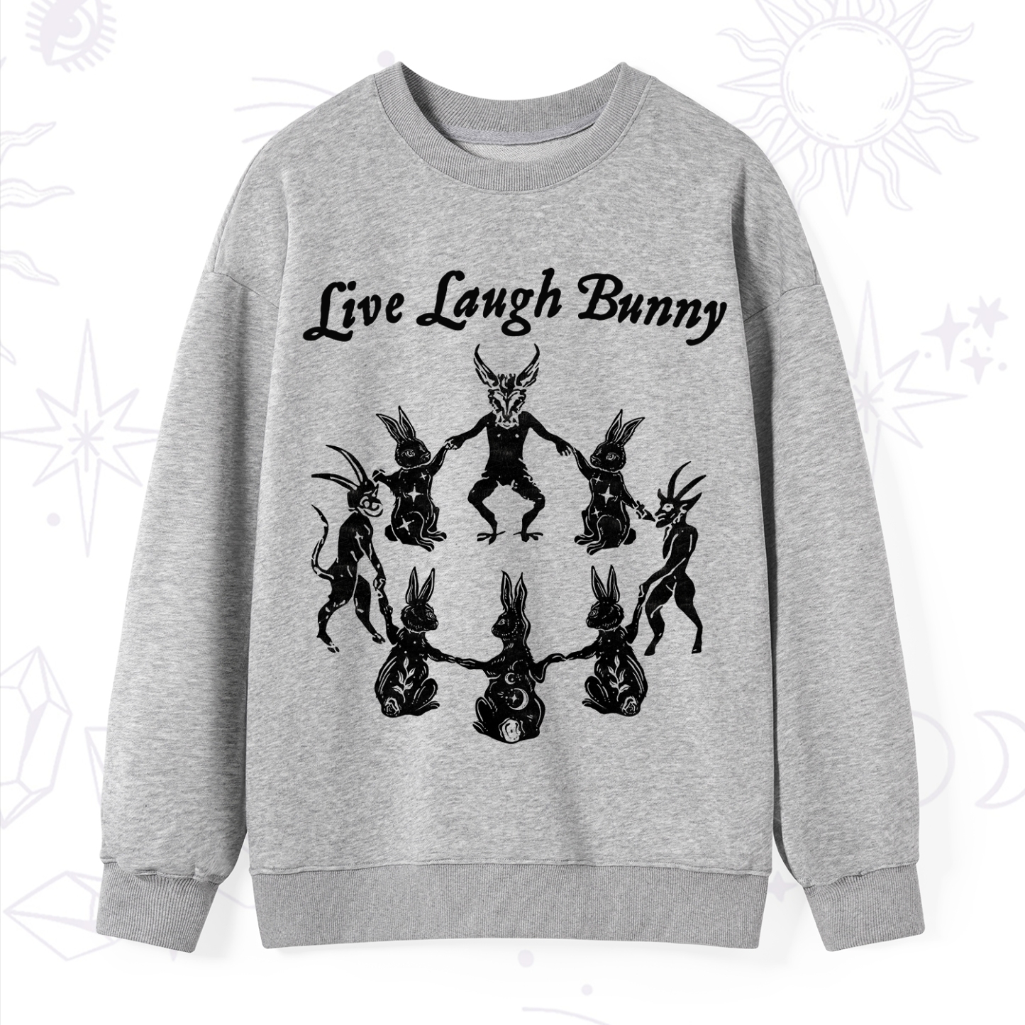 Purplehecate Live Laugh Bunny Sweatshirt