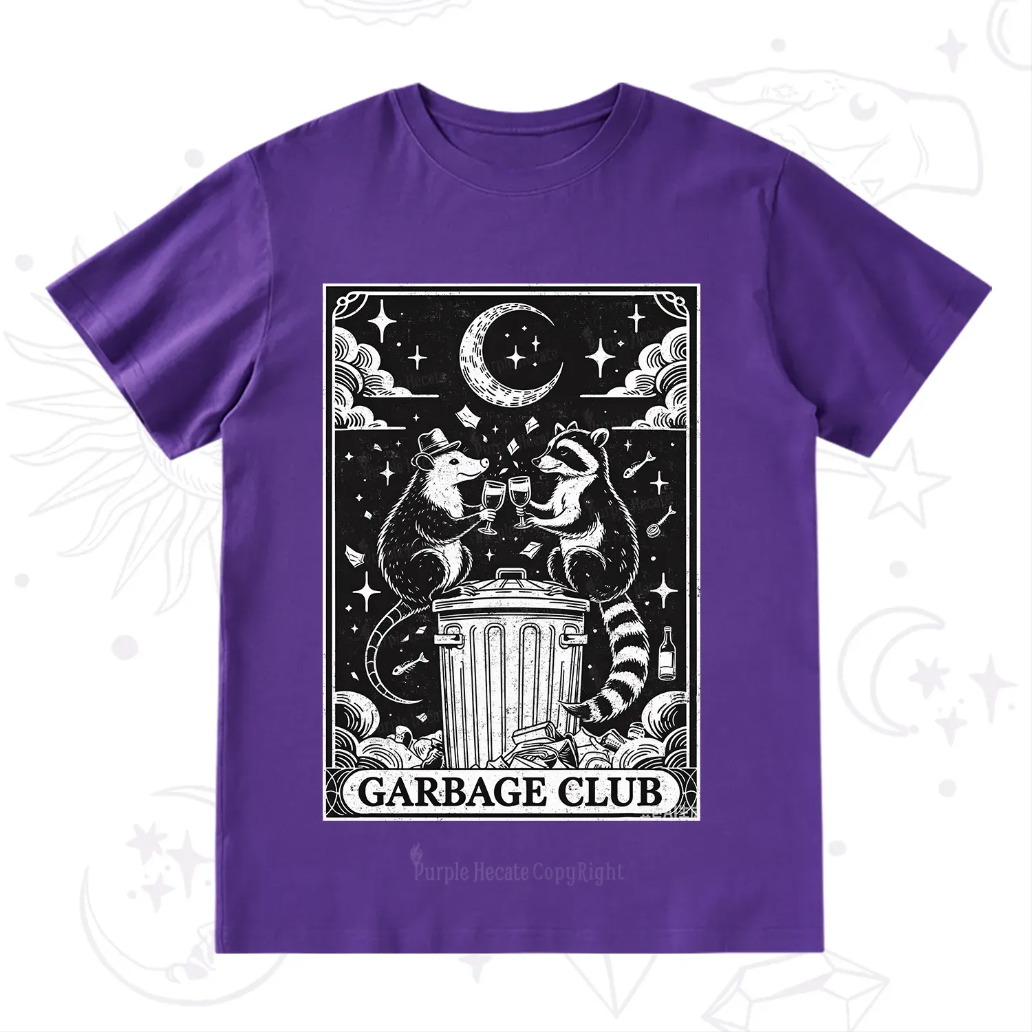 Purplehecate The Garbage Club Tarot Raccoon Party T-Shirt