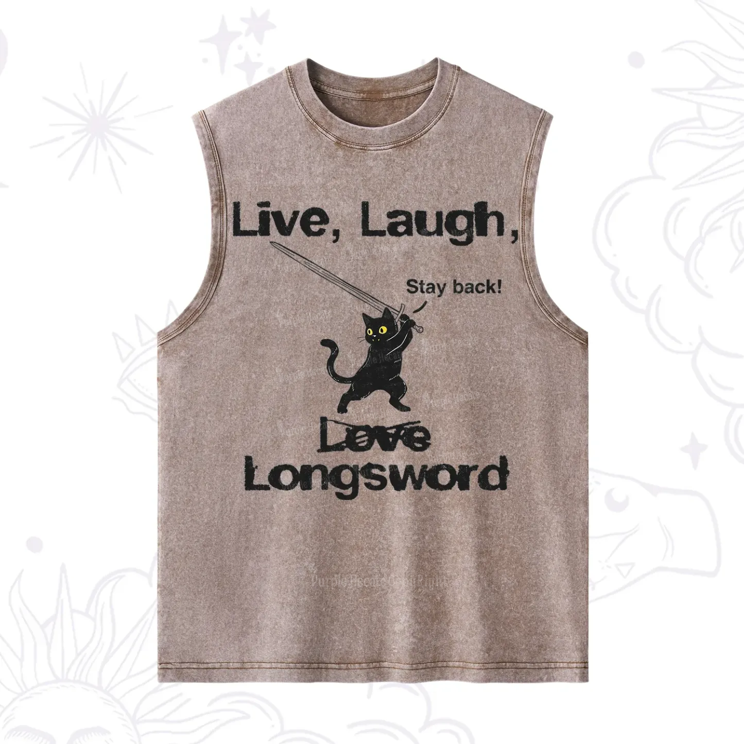 Purplehecate Live Laugh Love Longsword Washed Tank
